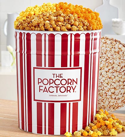 TPF Retro 6 1/2 Gallon 3 Flavor Popcorn Tin